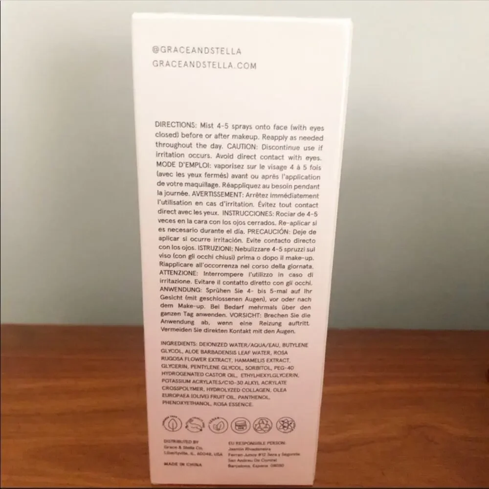 NEW Grace & Stella ROSE Spray All Day Fabfitfun Box Sealed NIB Skincare FFF